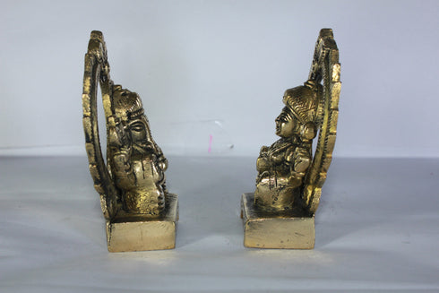 Brass Laxmi Ganesh God Idol Statue 649g